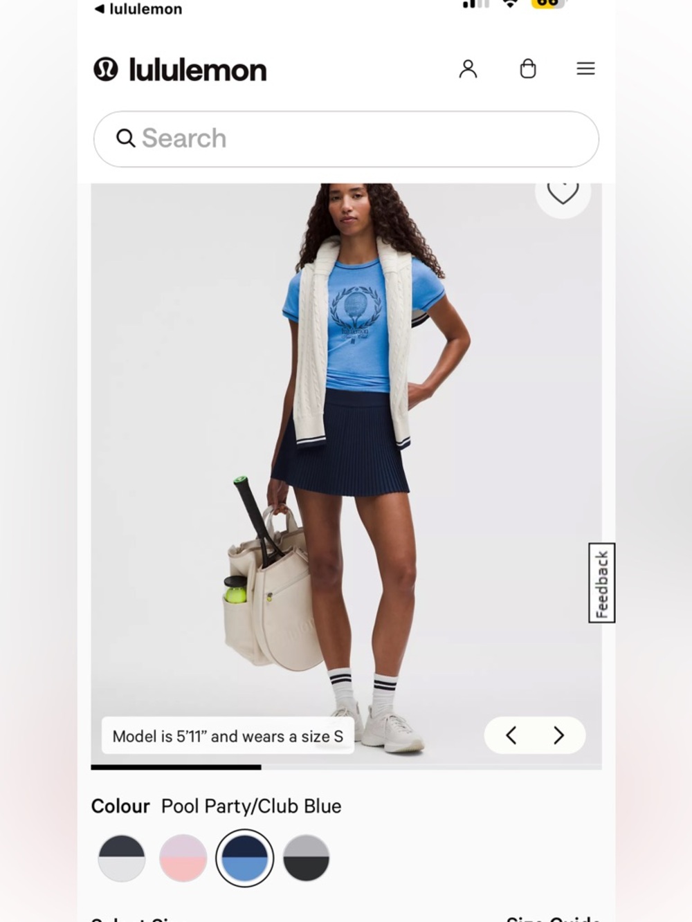 Final Price- No Offers! Lululemon Tennis Club Blue T-Shirt